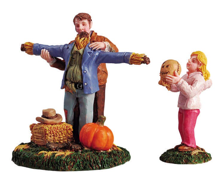 lemax-making-a-scarecrow-figurine-pouvantail-miniature-automne image 2