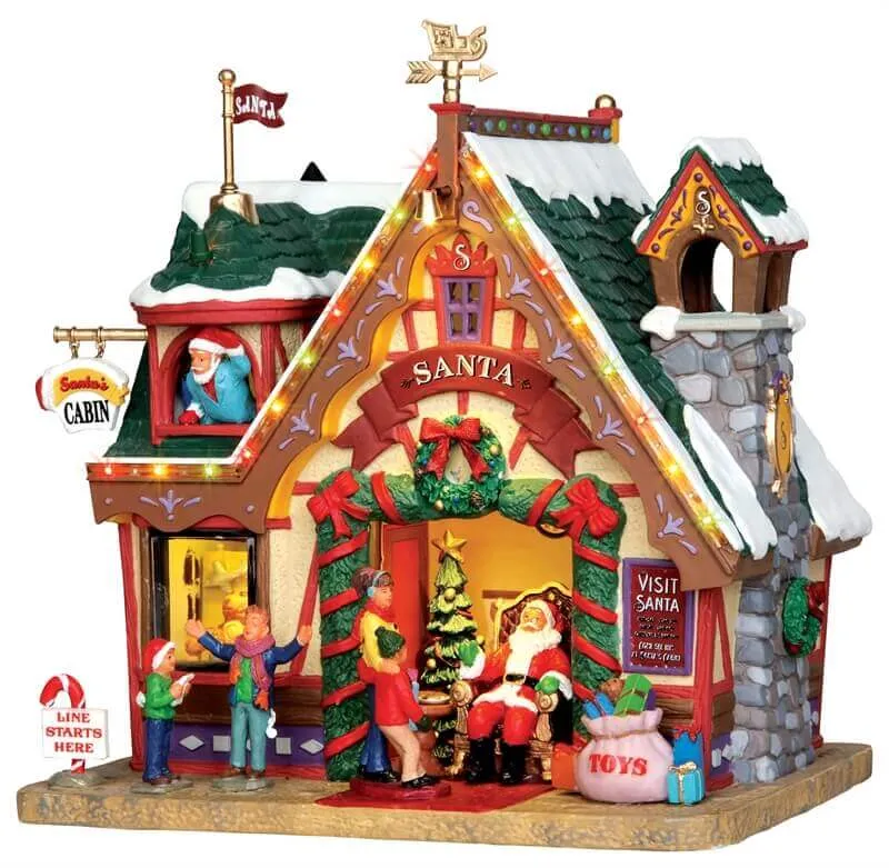 lemax-santa-s-cabin-maison-lumineuse-vail-village image 1