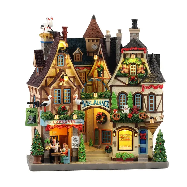 lemax-noel-alsace-maison-de-village-de-no-l-march-alsacien-lumineuse image 1