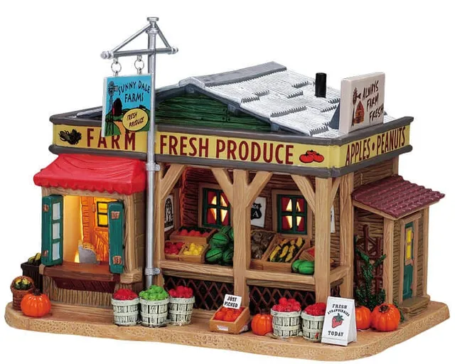 lemax-roadside-produce-stand-tal-marchand-village-miniature image 1