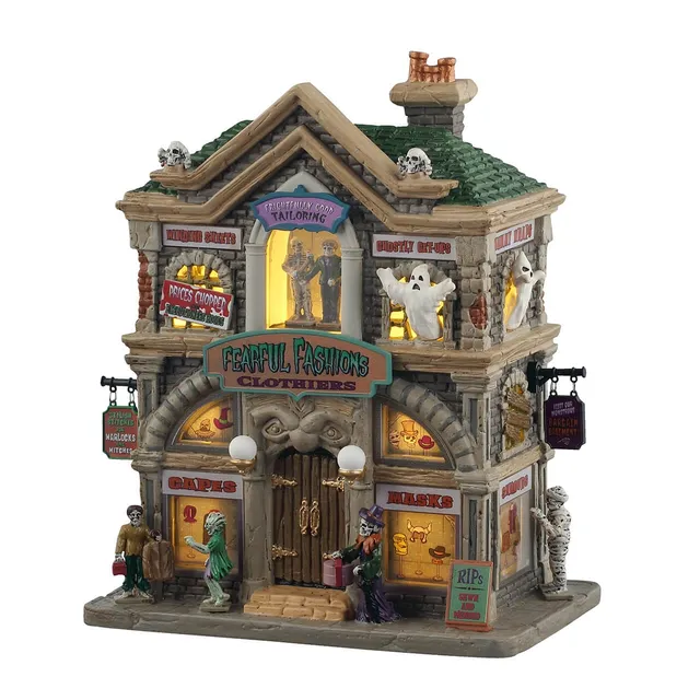 lemax-fearful-fashions-clothiers-maison-gothique-lumineuse-spooky-town image 1