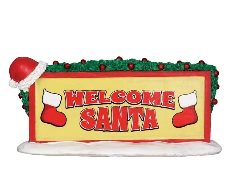 lemax-welcome-santa-sign-pancarte-miniature-joyeux-no-l image 1
