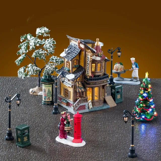 lemax-lucy-s-chocolate-shop-set-caddington-boutique-chocolat-miniature image 1