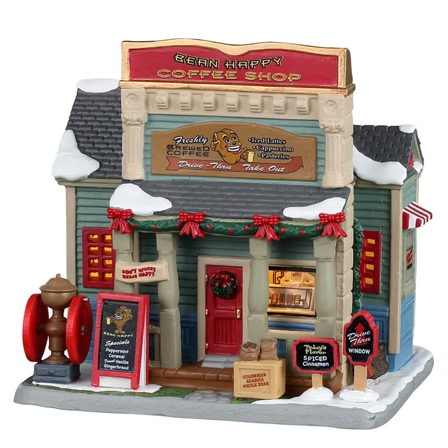 lemax-bean-happy-coffee-shop-caf-de-no-l-lumineux-caddington-village image 1