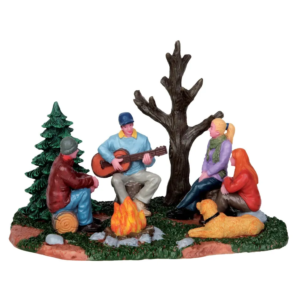 lemax-campfire-music-sc-ne-miniature-feu-de-camp-musiciens image 1