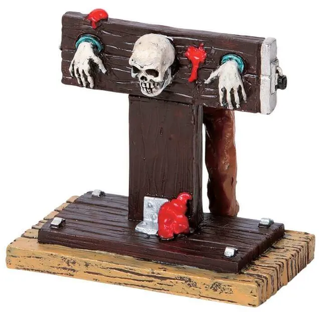 lemax-in-the-stocks-figurine-spooky-town-halloween image 1