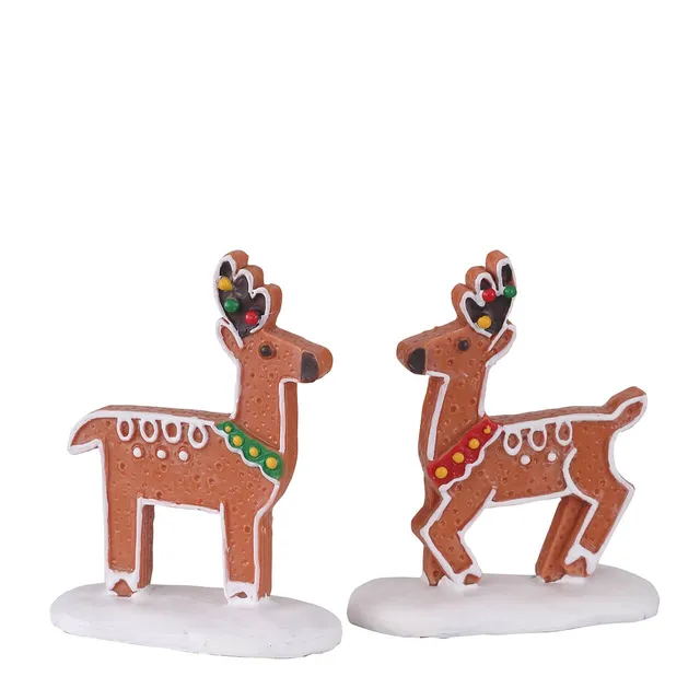 lemax-deer-delights-lot-2-rennes-pain-d-pice-village-miniature image 1