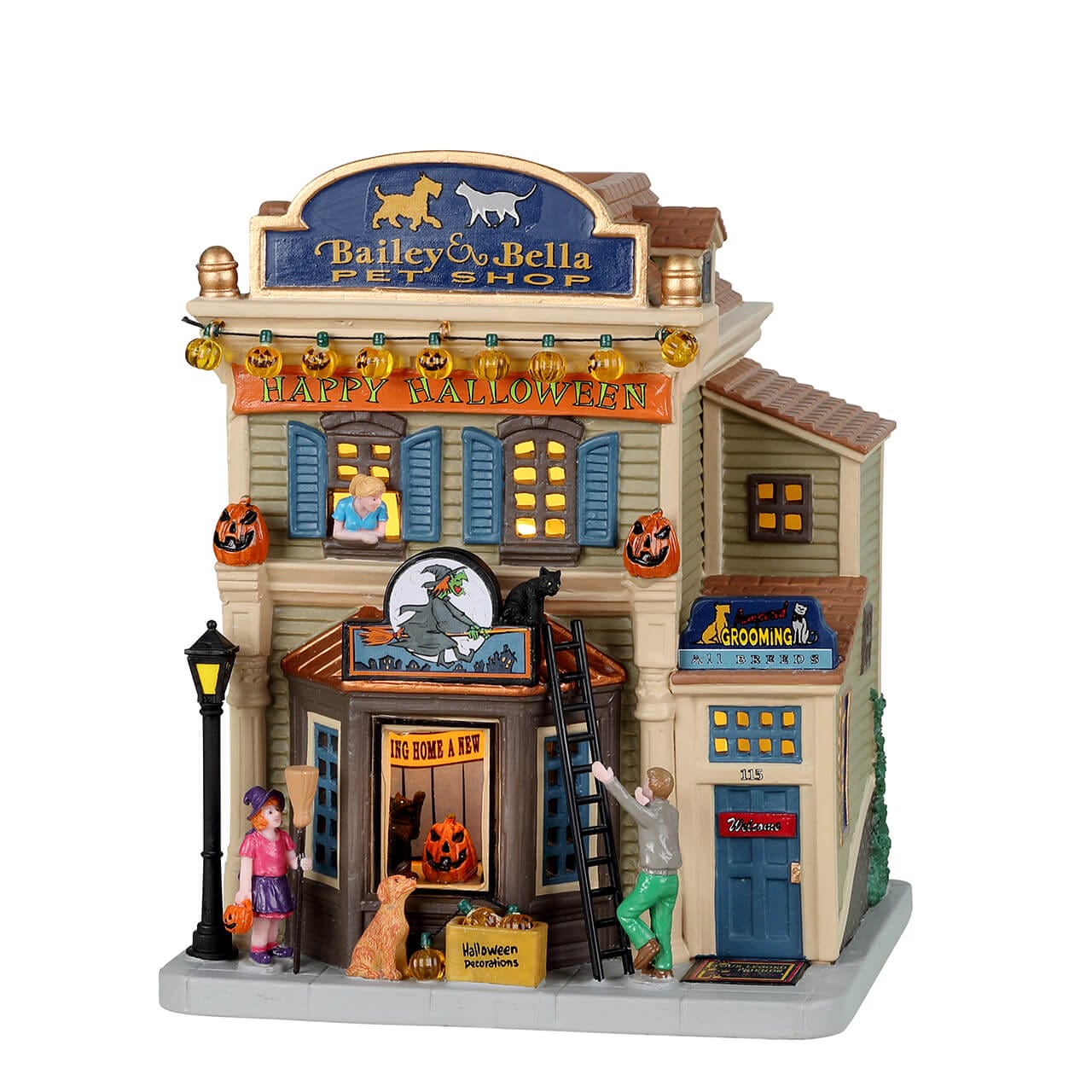 lemax-bailey-bella-pet-shop-boutique-miniature-halloween-spooky-town image 1