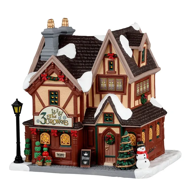 lemax-the-3-crowns-inn-auberge-miniature-lumineuse-caddington image 1