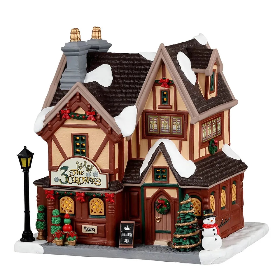 lemax-the-3-crowns-inn-auberge-miniature-lumineuse-caddington image 1