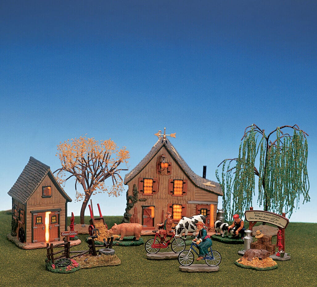 lemax-green-gables-barn-set-grange-miniature-pour-village-de-no-l image 1