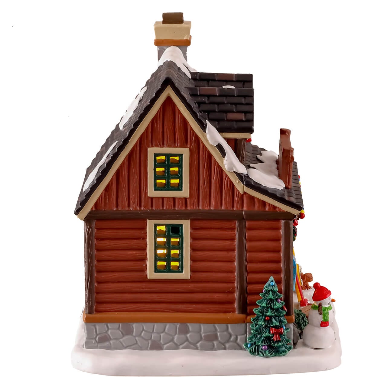 lemax-our-family-ski-cabin-cabane-de-ski-miniature-lumineuse image 2