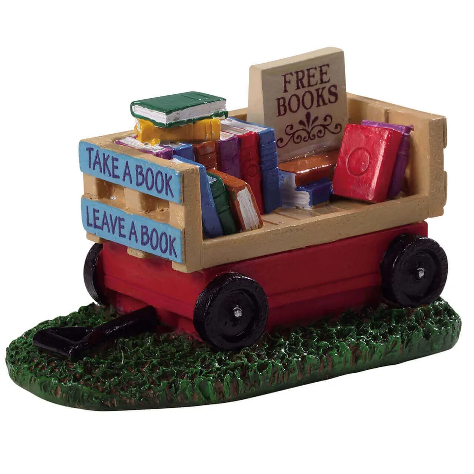 lemax-book-wagon-chariot-livres-village-miniature image 1