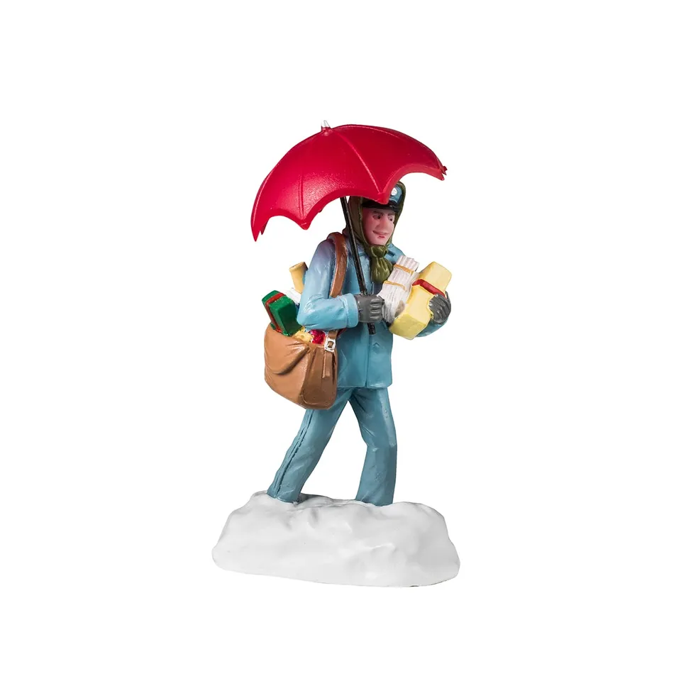 lemax-snowy-delivery-figurine-facteur-de-no-l-vail-village image 1