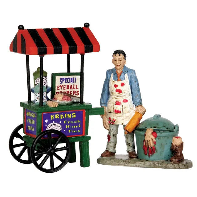 lemax-zombie-brains-foodcart-lot-de-2-figurines-spooky-town image 1