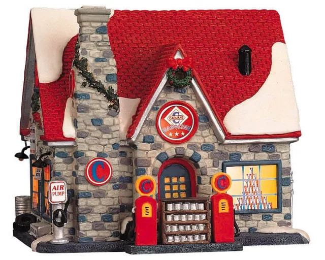 lemax-carmans-gas-station-station-service-miniature-village-de-no-l image 1