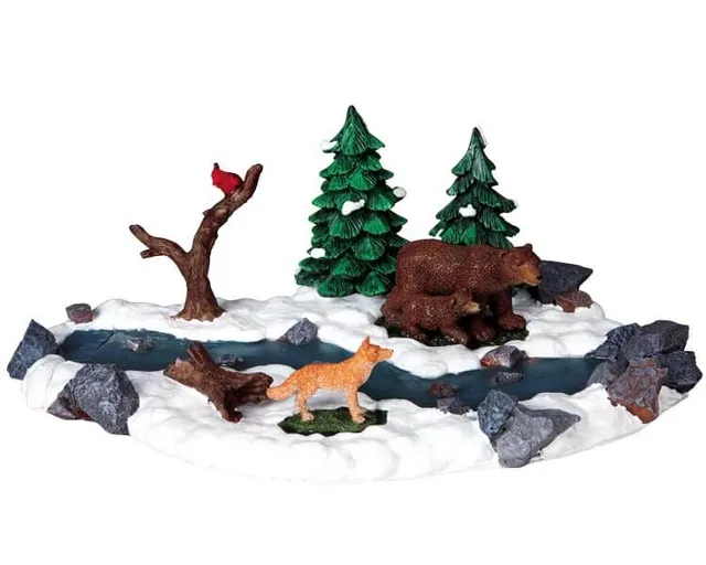 lemax-bears-by-river-figurines-village-miniature-ours-la-rivi-re image 1