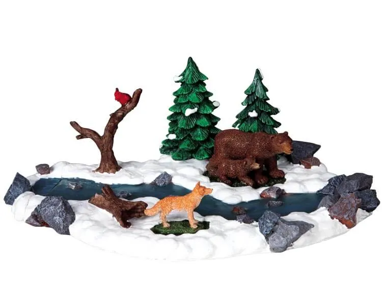 lemax-bears-by-river-figurines-village-miniature-ours-la-rivi-re image 1