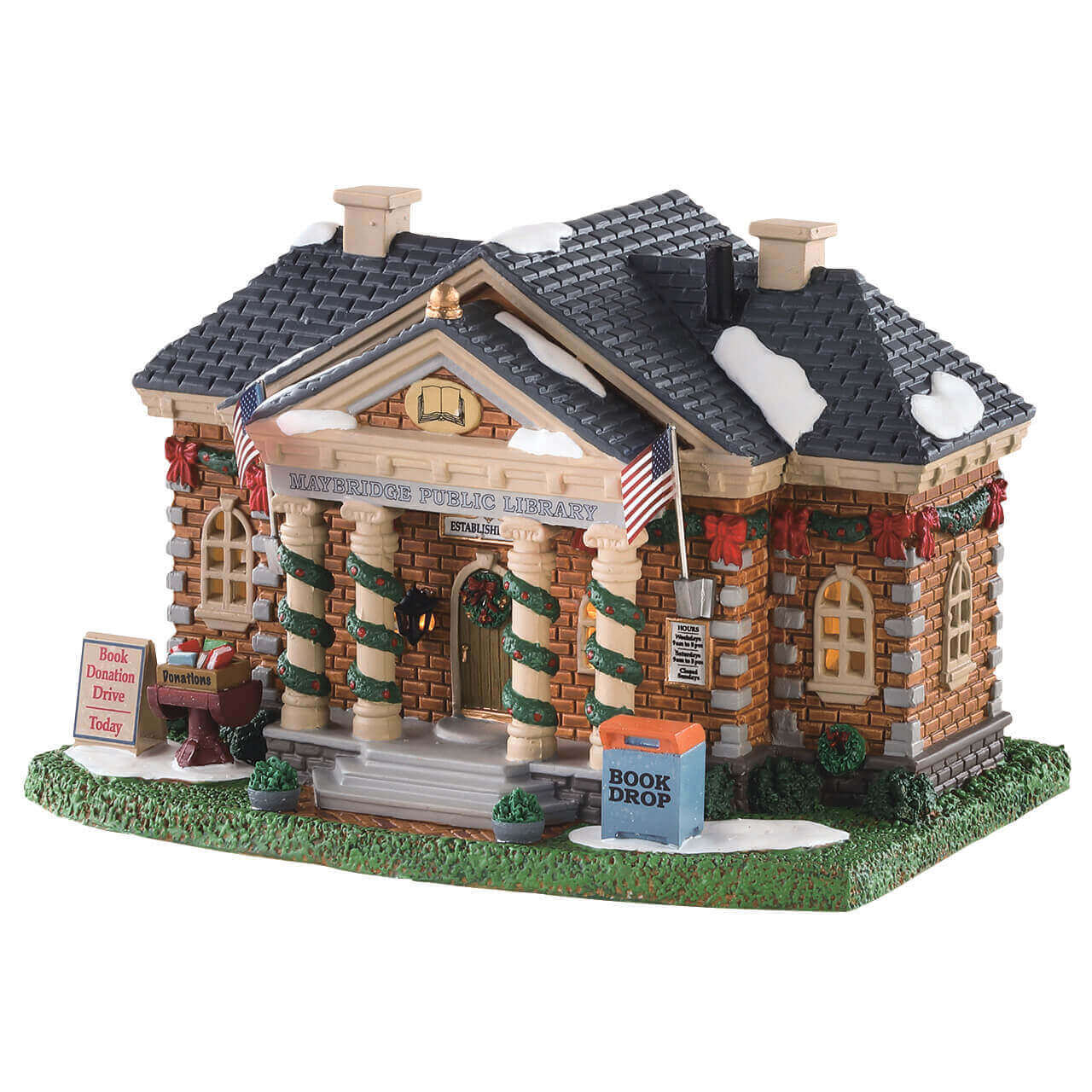 lemax-maybridge-public-library-b-timent-miniature-lumineux-village-de-no-l image 1