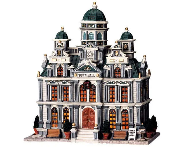 lemax-village-town-hall-mairie-miniature-lumineuse image 1