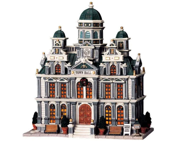 lemax-village-town-hall-mairie-miniature-lumineuse image 1