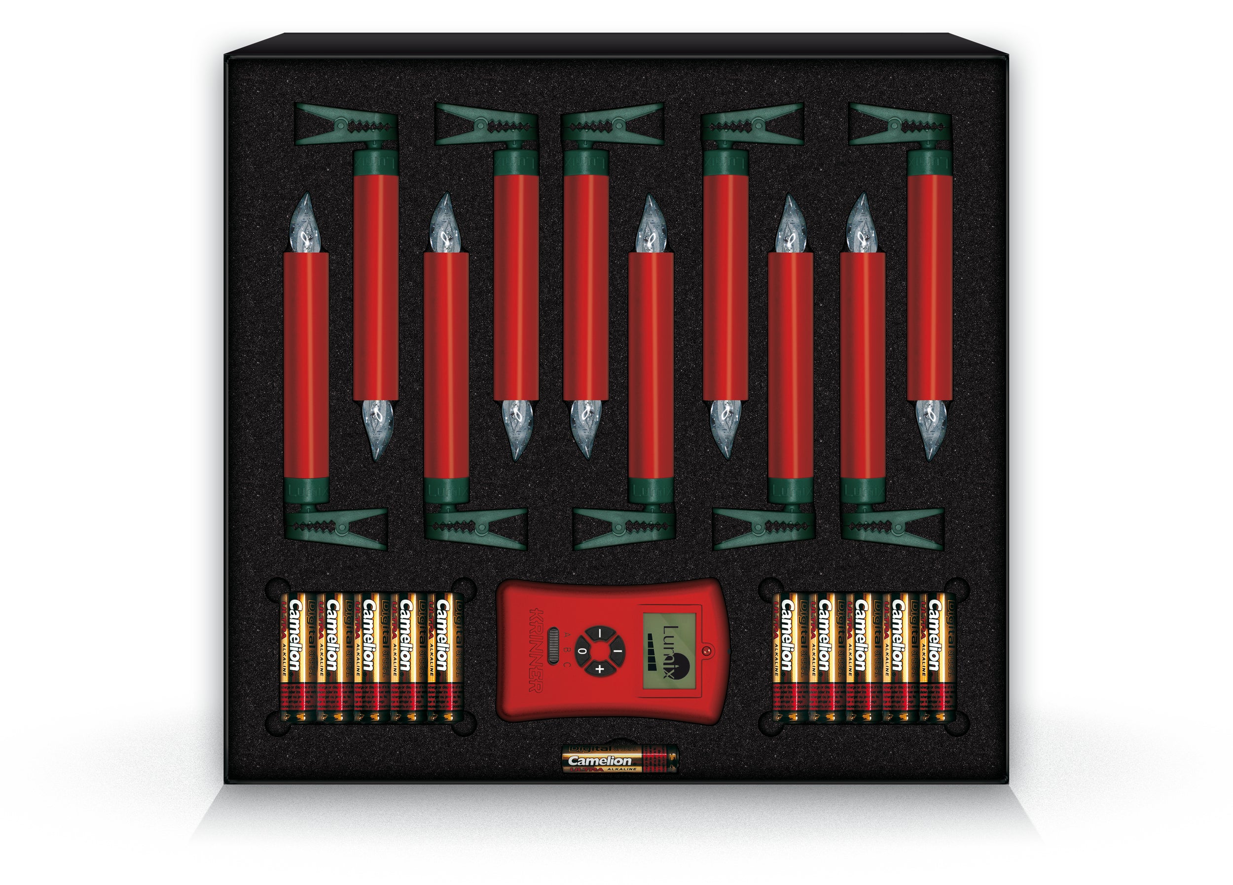 krinner-lumix-deluxe-rouge-basis-set-10-bougies-led-pour-sapin image 2