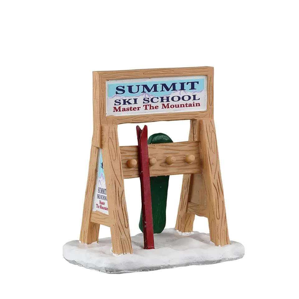 lemax-ski-rack-sign-accessoire-porte-skis-en-bois-village-de-no-l image 1