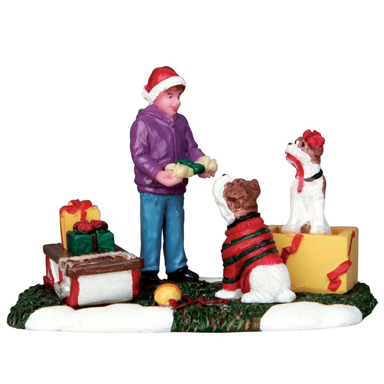 lemax-santa-s-pets-harvest-crossing-figurine-chiens-de-no-l image 1