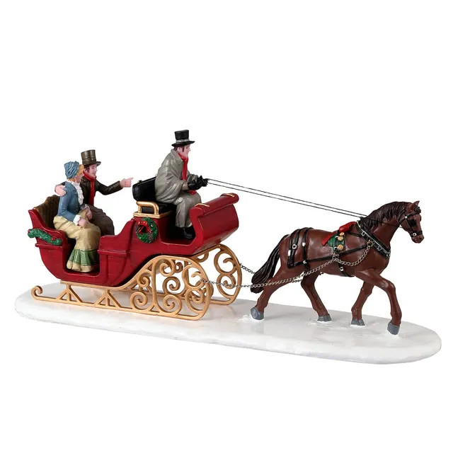 lemax-scenic-sleigh-ride-figurine-tra-neau-avec-cheval-caddington image 1