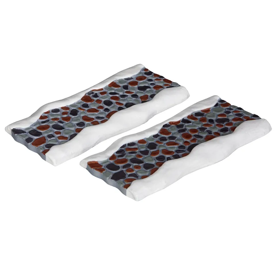 lemax-2-pc-stone-road-straight-route-pierre-droite-village-miniature image 1