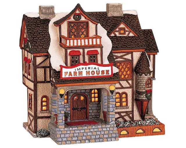 lemax-imperial-farm-house-maison-de-ferme-village-miniature-lumineuse image 1
