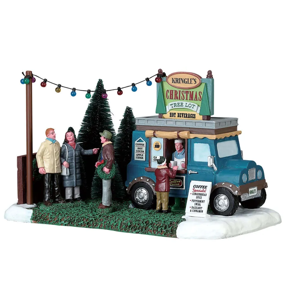 lemax-kringle-s-christmas-tree-lot-stand-de-sapins-de-no-l-miniature-lumineux image 1
