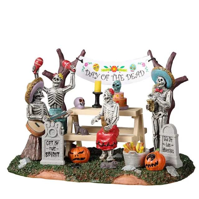 lemax-spooky-town-day-of-the-dead-party-sc-ne-squelettes-miniature image 1