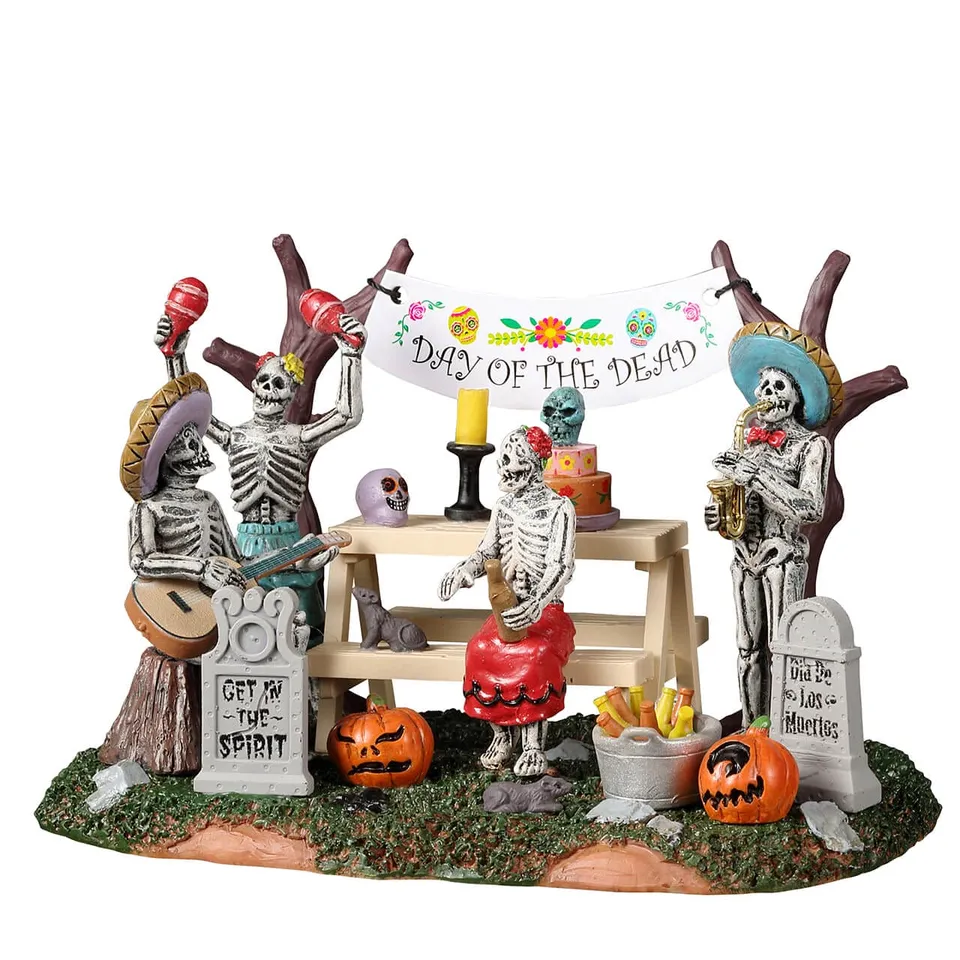 lemax-spooky-town-day-of-the-dead-party-sc-ne-squelettes-miniature image 1