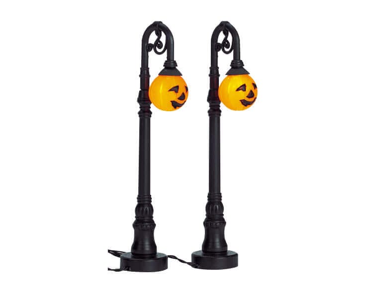 lemax-jack-o-lantern-street-lamp-r-verb-re-citrouille-miniature-halloween image 1
