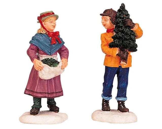 lemax-gathering-christmas-greens-figurine-sc-ne-de-no-l image 1