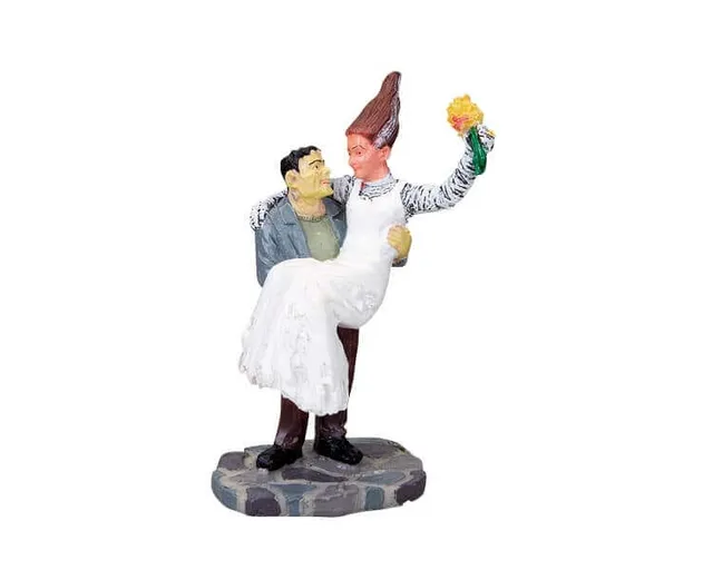 lemax-bride-and-monster-figurines-miniatures-spooky-town image 1