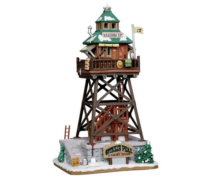 lemax-grizzly-peak-lookout-tower-tour-de-guet-lumineuse image 1