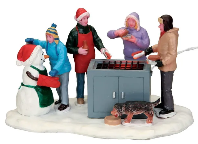 lemax-snowy-bbq-figurine-barbecue-enneig-village-de-no-l image 1