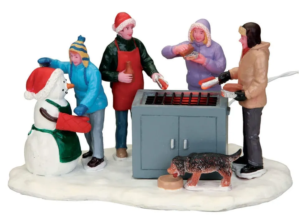 lemax-snowy-bbq-figurine-barbecue-enneig-village-de-no-l image 1