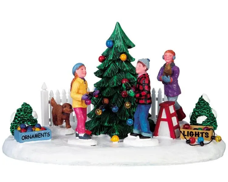lemax-decorating-front-yard-tree-figurines-sapin-de-no-l image 1