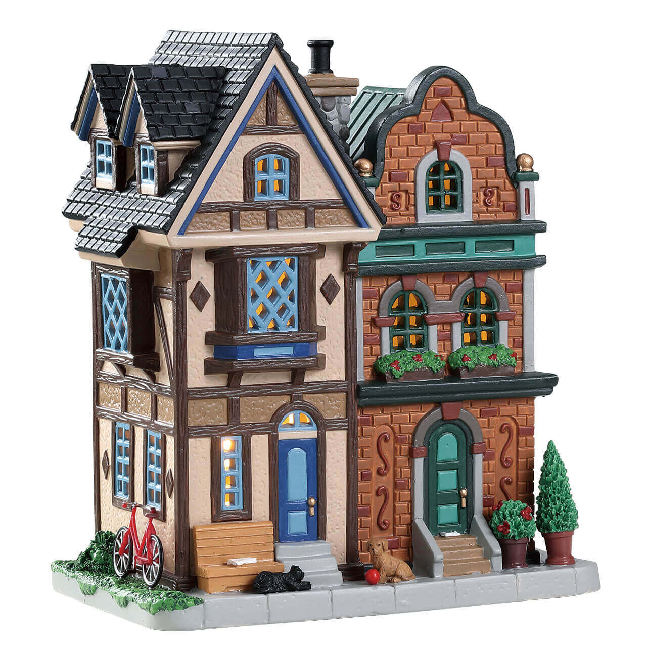 lemax-king-street-rowhouses-maisons-de-ville-miniatures-lumineuses image 4
