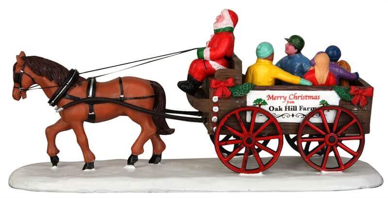 lemax-santa-s-wagon-ride-figurine-chariot-du-p-re-no-l-pour-village-de-no-l image 3