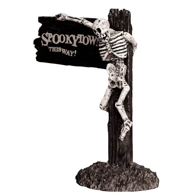 lemax-spookytown-this-way-panneau-miniature-spooky-town image 1