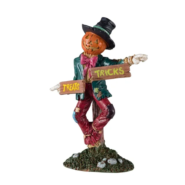 lemax-scarecrow-signpost-pouvantail-miniature-halloween-spooky-town image 1
