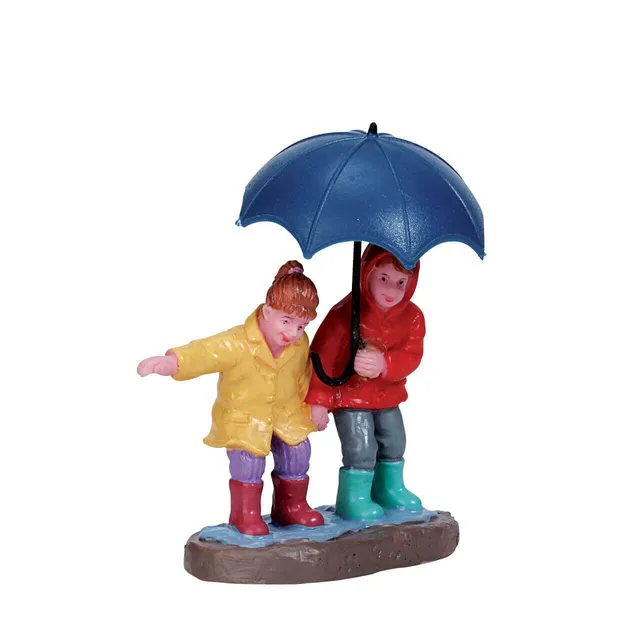lemax-staying-dry-figurine-village-de-no-l-parapluie image 1