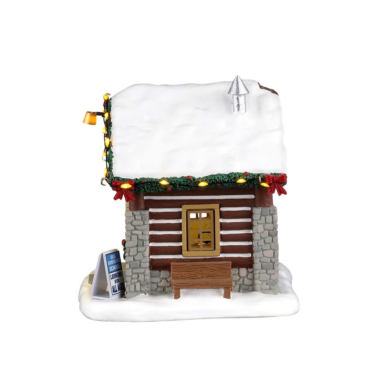 lemax-vail-village-ski-snowboard-school-chalet-cole-de-ski-lumineux image 3