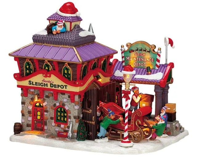 lemax-santa-s-sleigh-maintenance-depot-b-timent-village-de-no-l image 1