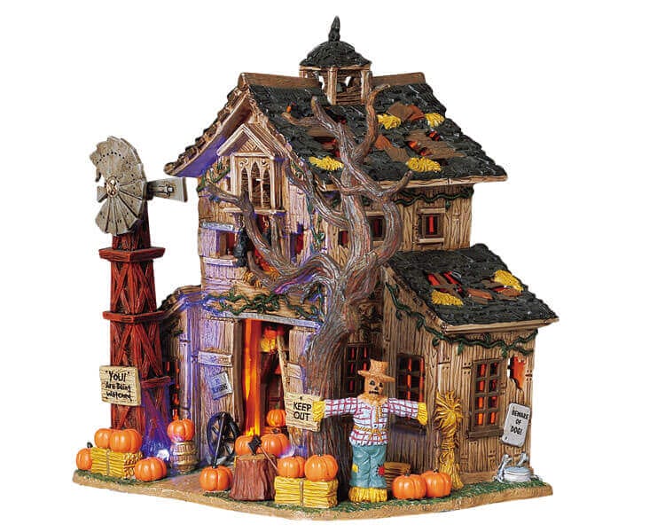 lemax-creepy-barn-grange-hant-e-lumineuse-spooky-town image 1