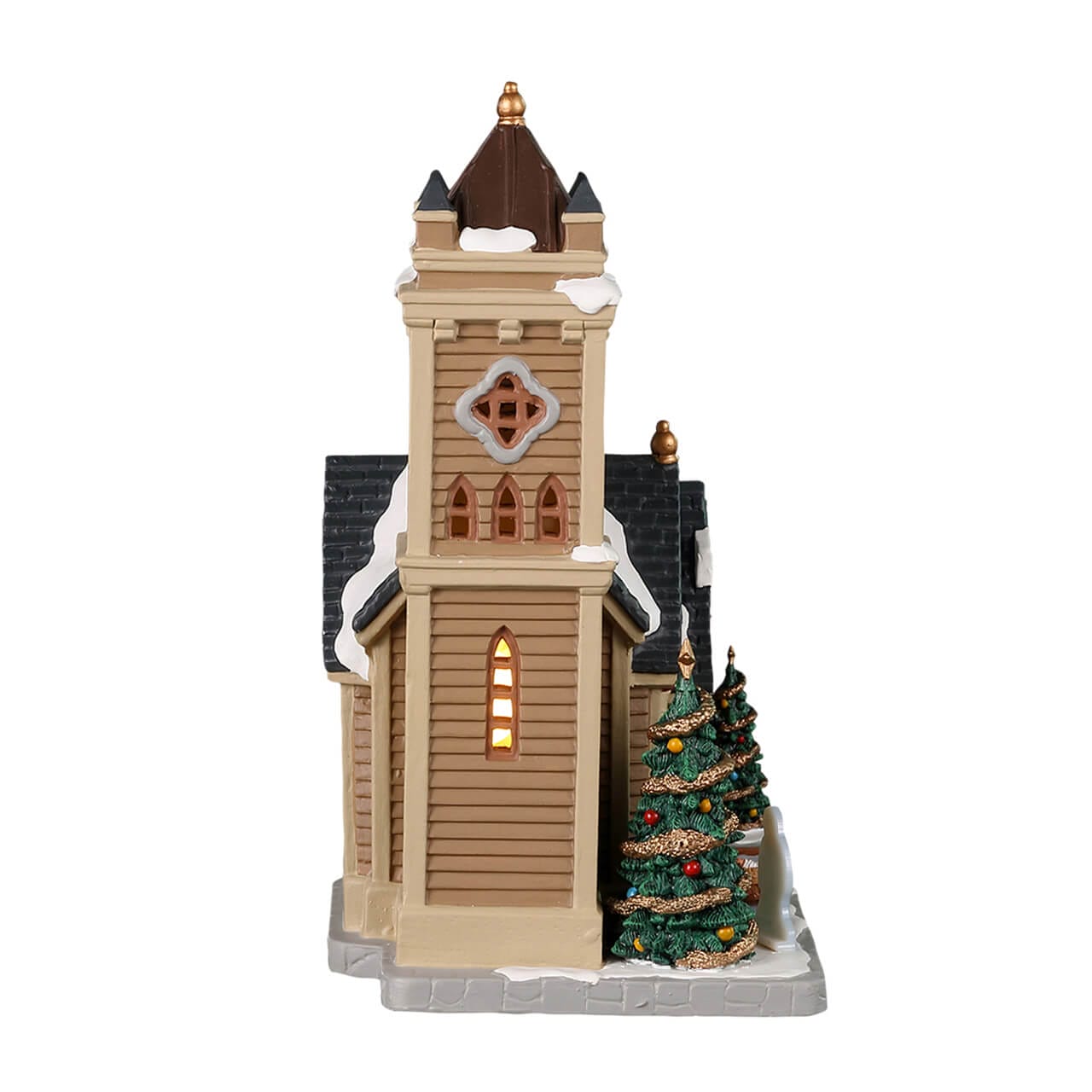 lemax-mistletoe-chapel-glise-miniature-caddington-village-avec-cr-che image 2